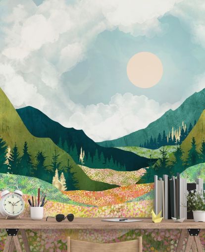 Bunte Frühlingswiese und grüne Berge Bunte Frühlingswiese und grüne Berge