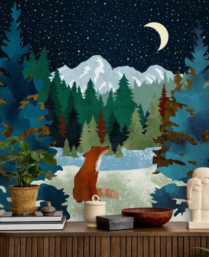 Forest Fox istui katsellen yötaivasta