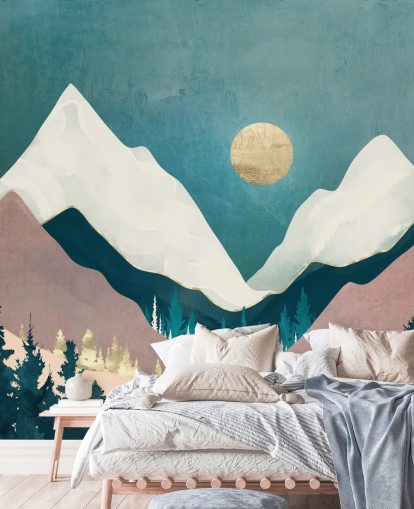 Winter Vista muurschildering van SpaceFrog Designs