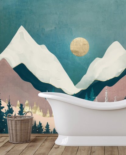 Mural de parede com vista de inverno da SpaceFrog Designs Mural de parede com vista de inverno da SpaceFrog Designs