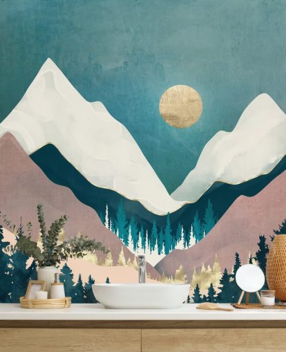 Mural de parede com vista de inverno da SpaceFrog Designs Mural de parede com vista de inverno da SpaceFrog Designs