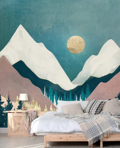 Winter Vista muurschildering van SpaceFrog Designs