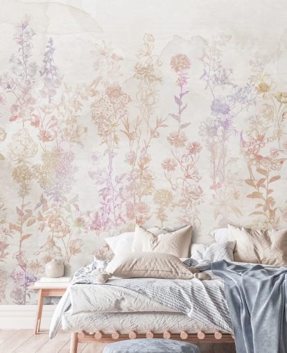 Bleka bruna blommor med inslag av rosa och lila