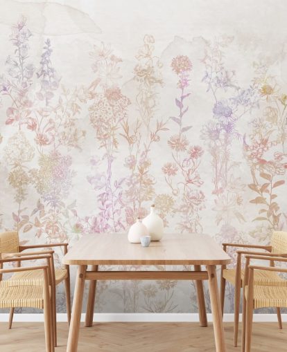 Faded brown flowers with hints of pink and purple