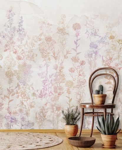 Faded brown flowers with hints of pink and purple