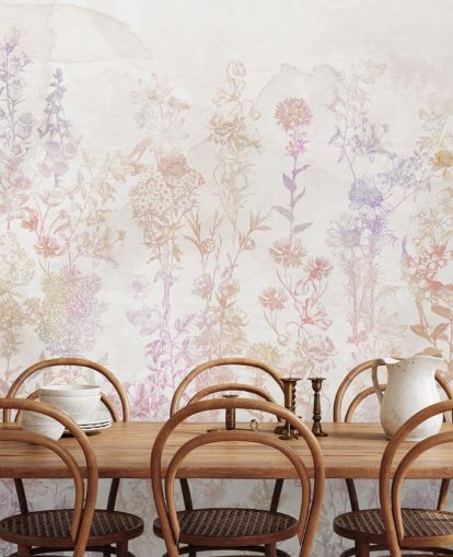 Verblasste braune Blüten mit einem Hauch von Rosa und Lila