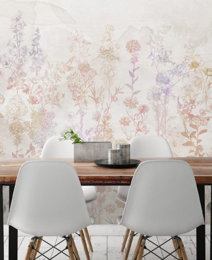 Verbleekte bruine bloemen met hints van roze en paars Verbleekte bruine bloemen met hints van roze en paars