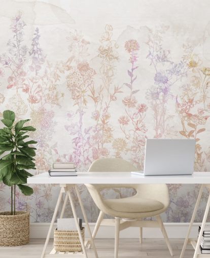 Bleka bruna blommor med inslag av rosa och lila Bleka bruna blommor med inslag av rosa och lila