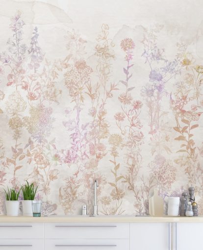 Verbleekte bruine bloemen met hints van roze en paars Verbleekte bruine bloemen met hints van roze en paars