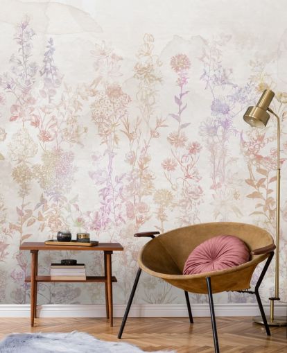 Verblasste braune Blüten mit einem Hauch von Rosa und Lila