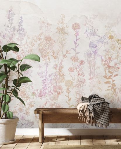 Faded brown flowers with hints of pink and purple