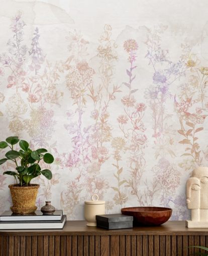 Faded brown flowers with hints of pink and purple