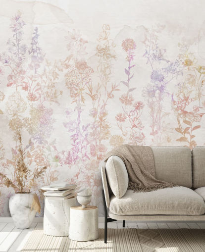 Blegede brune blomster med antydninger af pink og lilla Blegede brune blomster med antydninger af pink og lilla