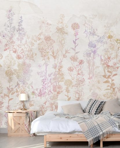 Faded brown flowers with hints of pink and purple