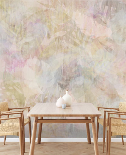 Disegno ad acquerello beige e viola con alberi sbiaditi viola e verdi Disegno ad acquerello beige e viola con alberi sbiaditi viola e verdi