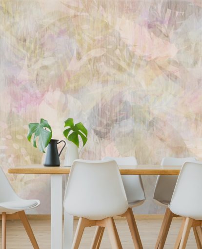 Beige and purple watercolour design with purple and green faded trees