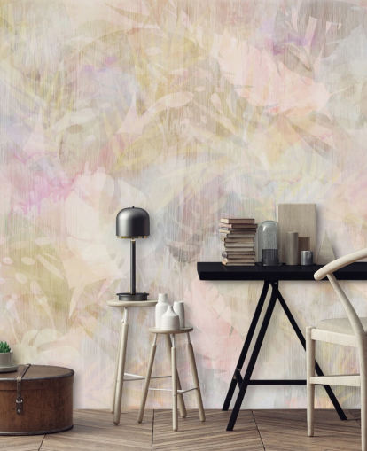 Beige och lila akvarell design med lila och gröna bleka träd Beige och lila akvarell design med lila och gröna bleka träd