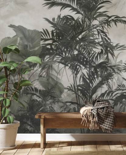 Dark green and black jungle trees wallpaper Dark green and black jungle trees wallpaper