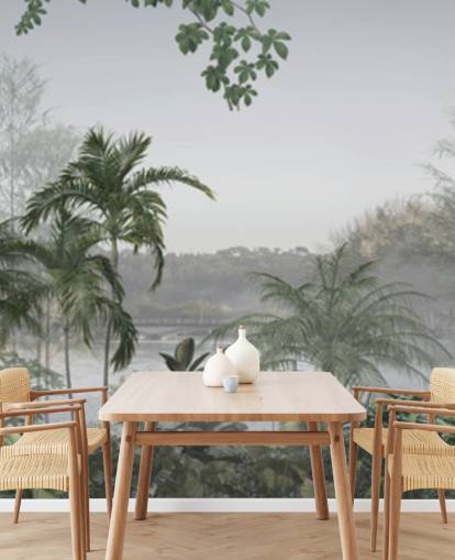 Green panoramic tropical jungle tree landscape wallpaper Green panoramic tropical jungle tree landscape wallpaper