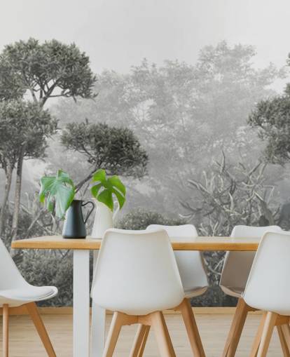 Fondo de pantalla de árboles selváticos verdes apagados