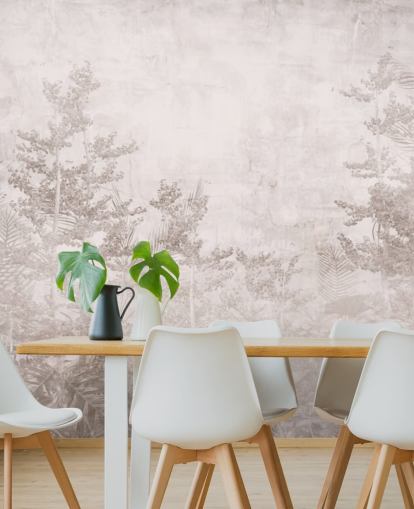 Vintage sepia-kleurig wazig tropisch junglebehang Vintage sepia-kleurig wazig tropisch junglebehang