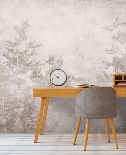 Vintage sepia tone hazy tropical jungle wallpaper