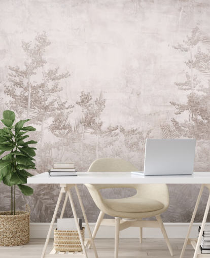 Vintage sepia tone hazy tropical jungle wallpaper