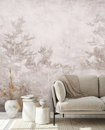 Vintage sepia-kleurig wazig tropisch junglebehang