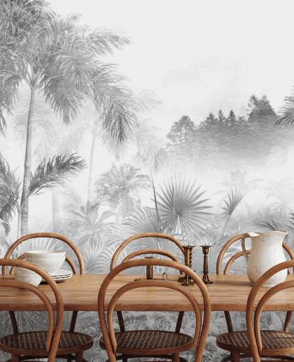 Black and white tropical jungle tree wallpaper Black and white tropical jungle tree wallpaper