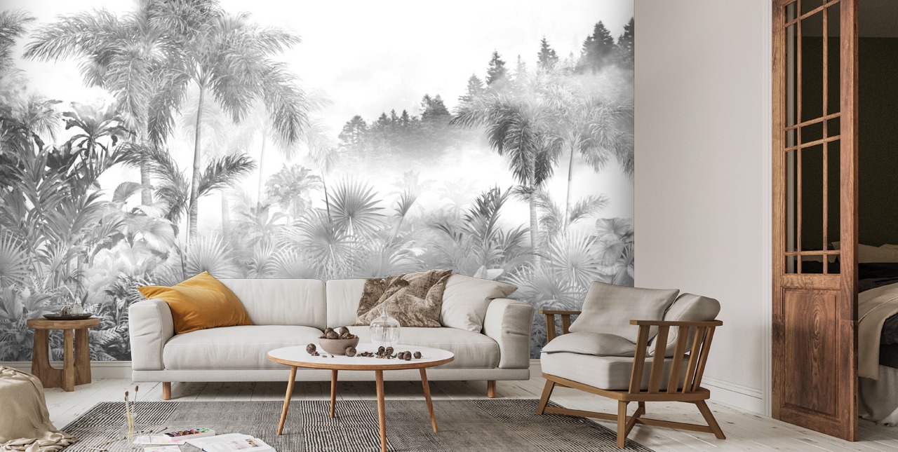 Monochrome Jungle Wallpaper Wallsauce US