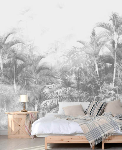 Faded black and white jungle trees wallpaper Faded black and white jungle trees wallpaper