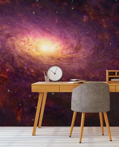 Dark purple swirling galaxy with red swirls and stars with a bright center wallpaper Dark purple swirling galaxy with red swirls and stars with a bright center wallpaper