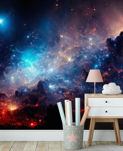 Lila och blå nebular solsystem tapeter