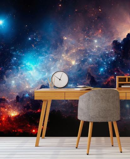 Lilla og blå nebular solsystem tapet