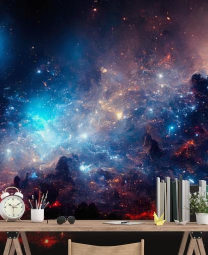 Papel de parede do sistema solar nebular roxo e azul Papel de parede do sistema solar nebular roxo e azul