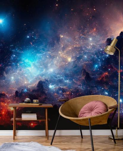 Fondo de pantalla del sistema solar nebular morado y azul