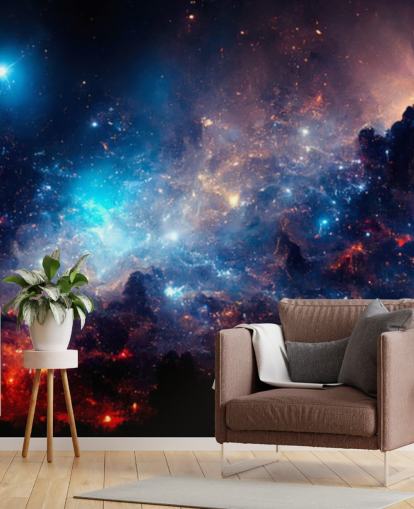 Fondo de pantalla del sistema solar nebular morado y azul Fondo de pantalla del sistema solar nebular morado y azul