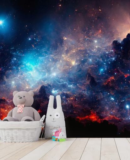 Lila och blå nebular solsystem tapeter