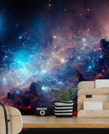 Lila och blå nebular solsystem tapeter