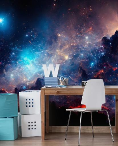 Carta da parati del sistema solare nebulare viola e blu Carta da parati del sistema solare nebulare viola e blu