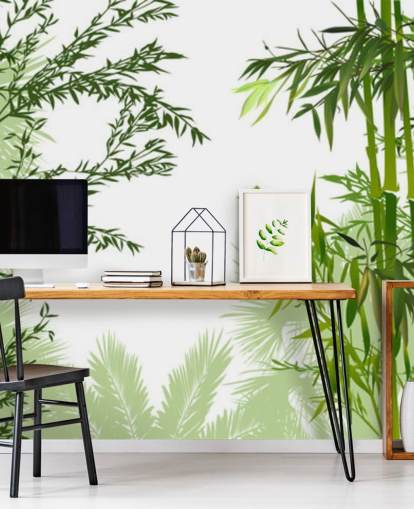 mural de pared de bambú verde personalizable llamado Green Bamboo Forest para oficinas, salas de estar y comedores mural de pared de bambú verde personalizable llamado Green Bamboo Forest para oficinas, salas de estar y comedores