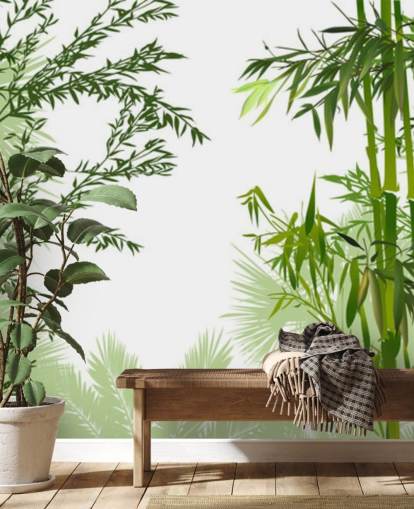 fresque murale en bambou personnalisable verte appelée Green Bamboo Forest pour les bureaux, les salons et les salles à manger fresque murale en bambou personnalisable verte appelée Green Bamboo Forest pour les bureaux, les salons et les salles à manger