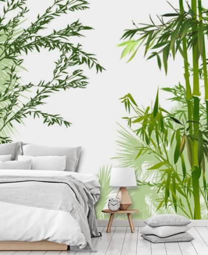 green customizable bamboo wall mural called Green Bamboo Forest for offices, living rooms and dining rooms