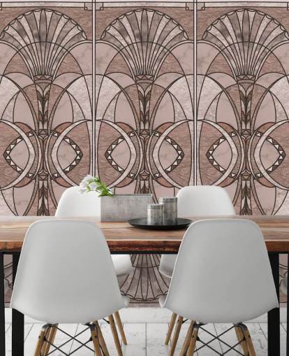Bluskrosa art deco tapet Bluskrosa art deco tapet