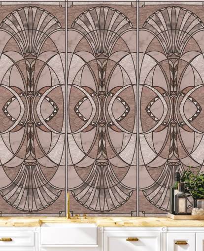 Papel pintado art deco rosa rubor