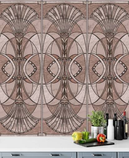 Papel pintado art deco rosa rubor