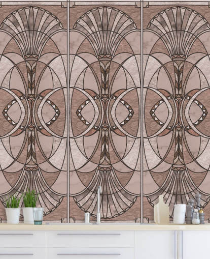 Blush pink art deco wallpaper