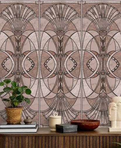 Papel pintado art deco rosa rubor Papel pintado art deco rosa rubor