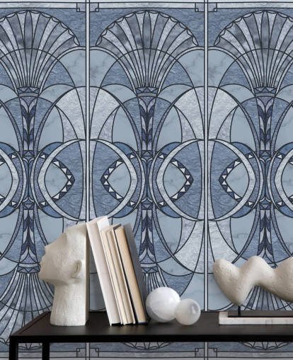 Light and dark blue art deco wallpaper Light and dark blue art deco wallpaper