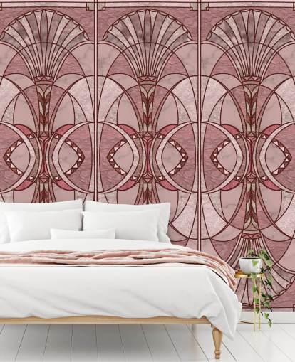 Blush pink and red art deco wallpaper Blush pink and red art deco wallpaper